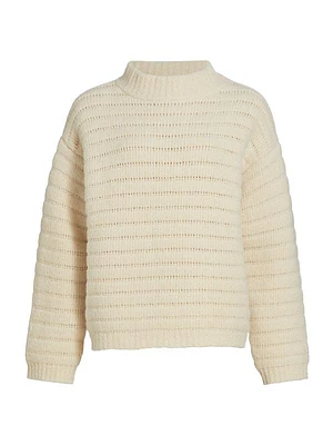 Calto Pointelle-Knit Stripe Sweater