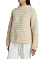 Calto Pointelle-Knit Stripe Sweater