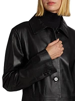 Leather Longline Jacket