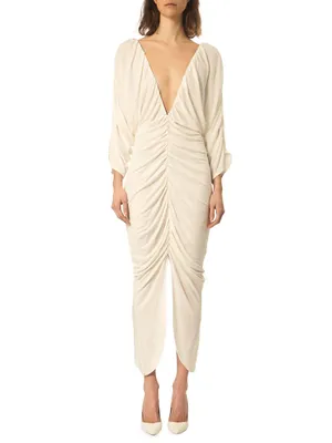 The Beatrice V-Neck Ruched Maxi Dress