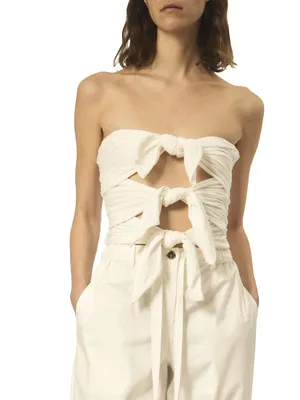 The Alexi Bow Strapless Top