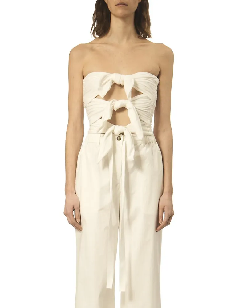 The Alexi Bow Strapless Top