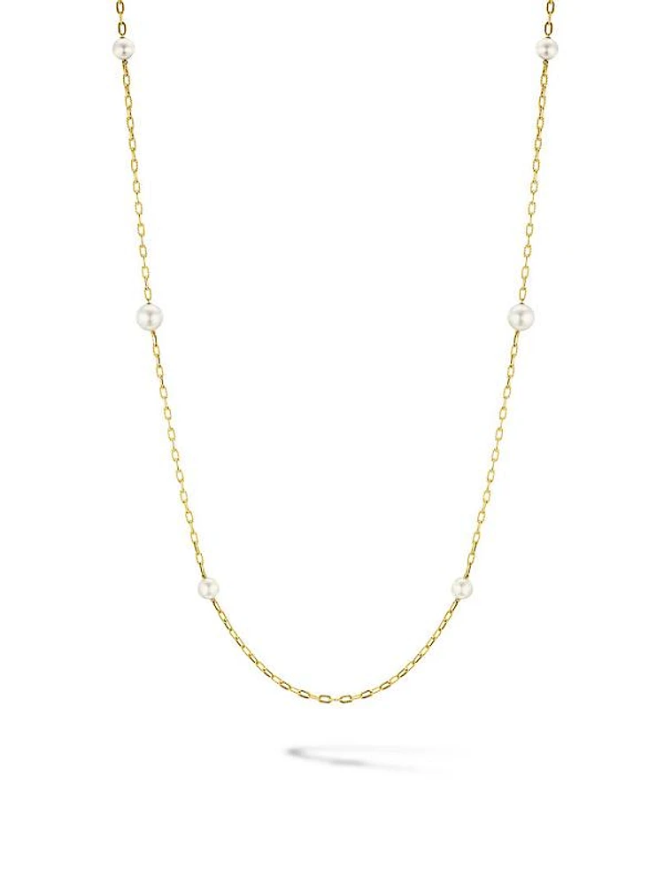 DY Madison Pearl Necklace In 18K Yellow Gold