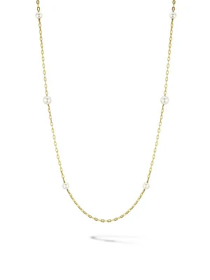 DY Madison Pearl Necklace In 18K Yellow Gold