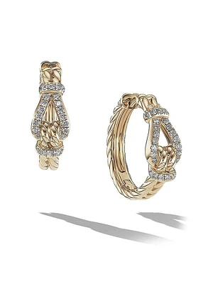 Thoroughbred Loop Hoop Earrings In 18K Yellow Gold With 0.25 TCW Pavé Diamonds