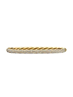 Cable Edge Bracelet In 18K Yellow Gold With Full Pavé Diamonds