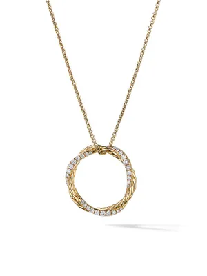 Petite Infinity Pendant Necklace In 18K Yellow Gold With Diamonds