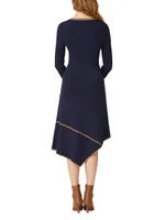Piper Asymmetric Knit Midi-Dress