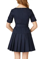 Lilith Belted Pleated Minidress