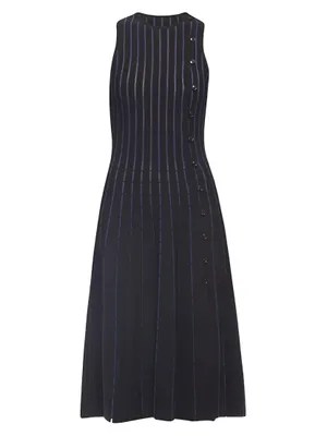 Charlotte Button-Front Knit Midi-Dress