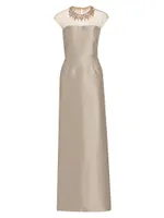 Irina Mikado Satin Gown