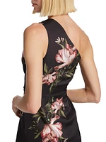 Carmen Floral One-Shoulder Midi-Dress