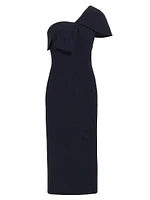 Sandra Crepe Twisted Midi-Dress