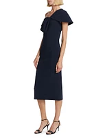 Sandra Crepe Twisted Midi-Dress