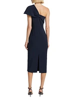 Sandra Crepe Twisted Midi-Dress