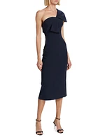 Sandra Crepe Twisted Midi-Dress