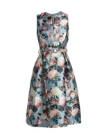 Tish Floral Mikado Midi-Dress