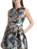 Tish Floral Mikado Midi-Dress