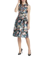 Tish Floral Mikado Midi-Dress