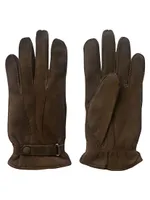 Original Label Cashmere-Lined Suede Gloves