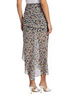 Lucien Silk Floral Midi-Skirt