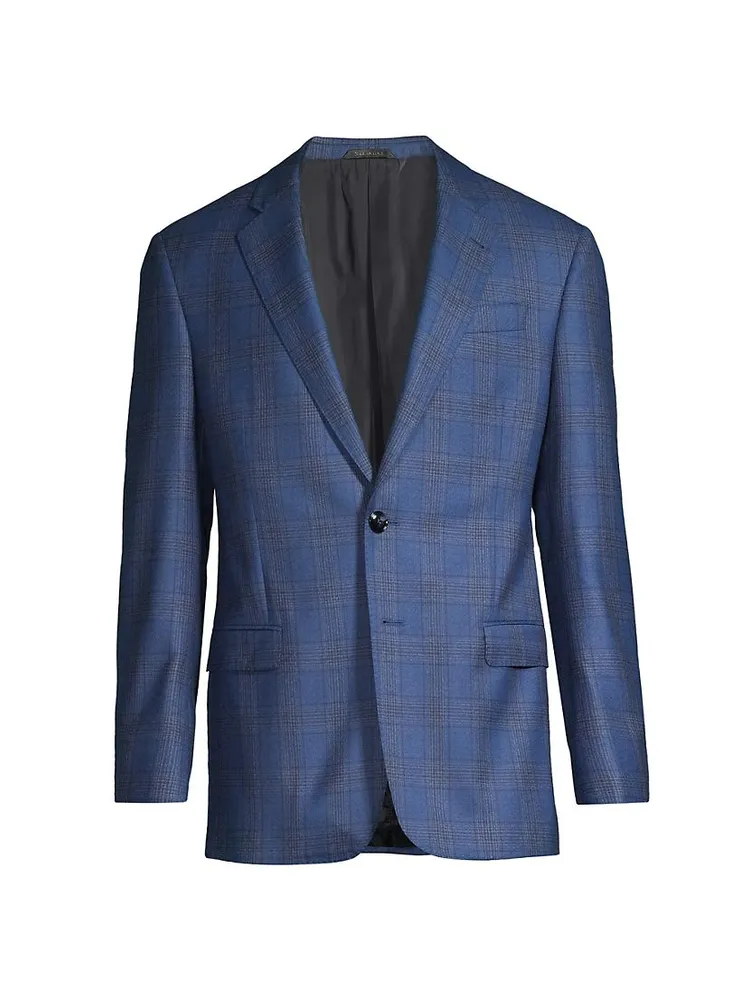 Plaid Wool-Cashmere Sport Coat