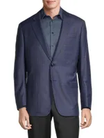 Grounded Plaid Wool-Cashmere Sport Coat
