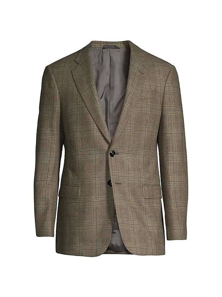 Plaid Wool-Cashmere Sport Coat