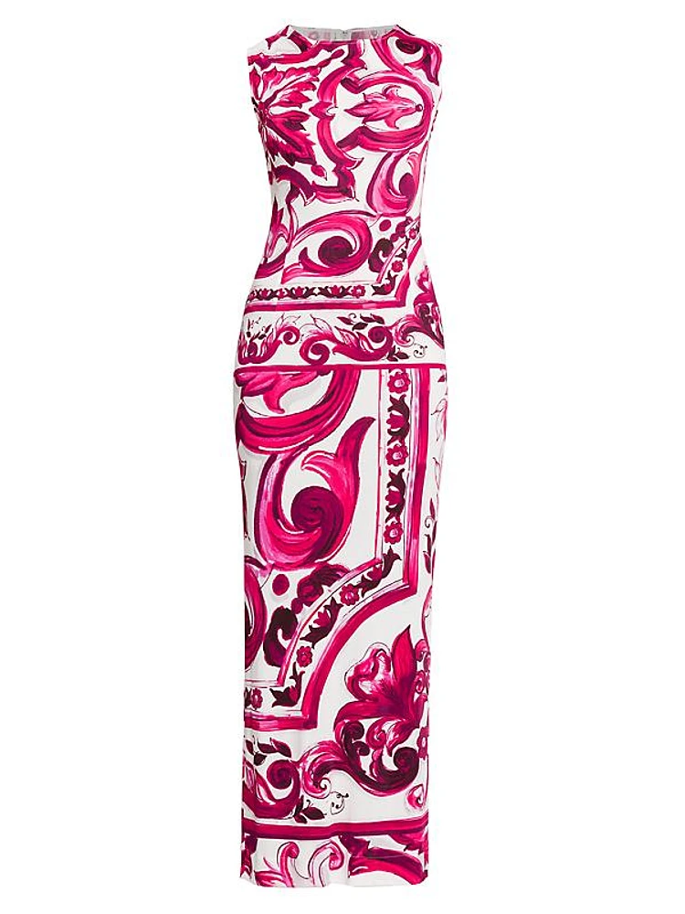 Maiolica Print Sleeveless Dress