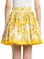 Maiolica Print Full Miniskirt