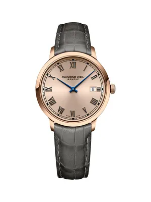 Toccata Rose-Goldtone Stainless Steel & Leather Strap Watch/39MM