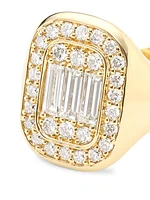 14K Yellow Gold & 0.89 TCW Natural Diamond Ring