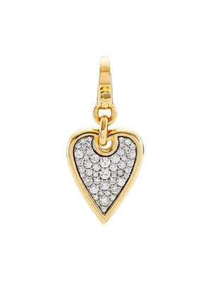 14K Yellow Gold & 0.57 TCW Natural Diamond Elongated Heart Pendant