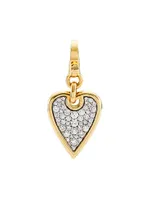 14K Yellow Gold & 0.57 TCW Natural Diamond Elongated Heart Pendant