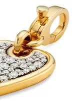 14K Yellow Gold & 0.57 TCW Natural Diamond Elongated Heart Pendant