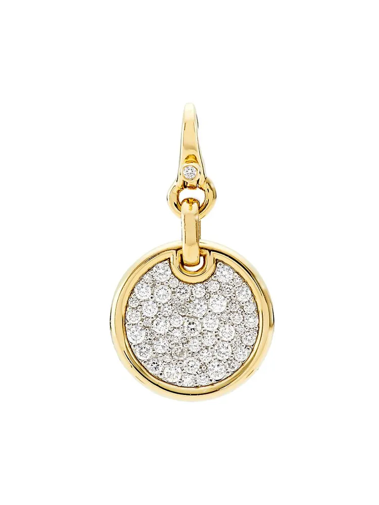 14K Yellow Gold & 0.9 TCW Natural Diamond Disc Pendant