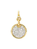 14K Yellow Gold & 0.9 TCW Natural Diamond Disc Pendant