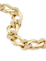 14K Yellow Gold & TCW Diamond Curb-Chain Bracelet