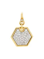 14K Yellow Gold & 1.2 TCW Natural Diamond Hexagon Pendant