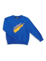 Baby Boy's Logo & Flame Print Track Sweatshirt