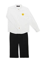 Little Girl's & Medusa Embroidered Formal Shirt