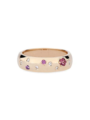 Modern Classics Delicato 14K Yellow Gold, 0.15 TCW Diamond & Multi-Gemstone Ring