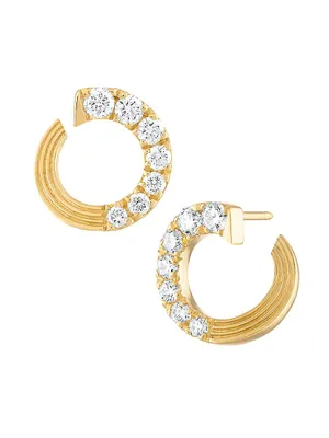 Portofino Small 18K Yellow Gold & 0.88 TCW Diamond Hoop Earrings