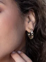 Marcella 18K Yellow Gold & 0.20 TCW Diamond Chain Hoop Earrings