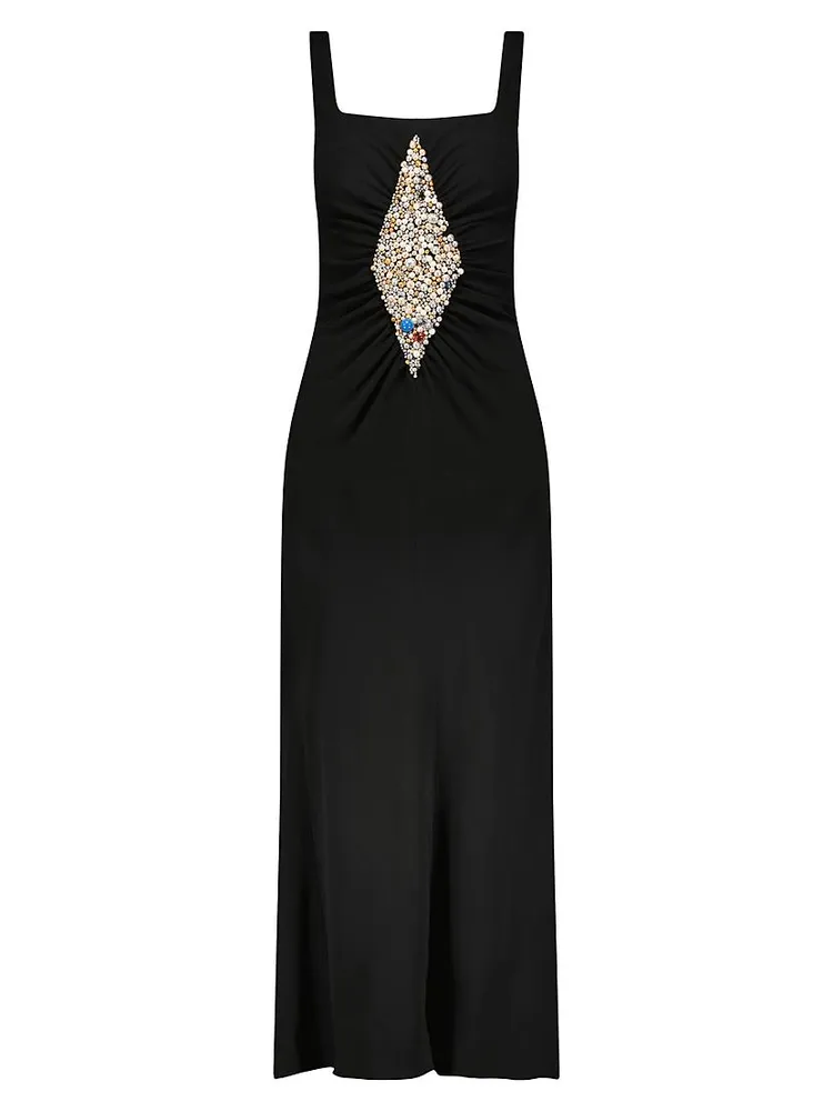 Slip Dress With Diamond Inlay