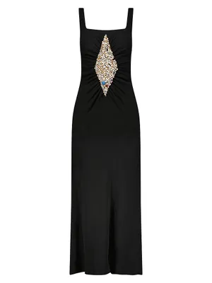 Slip Dress With Diamond Inlay