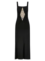 Slip Dress With Diamond Inlay