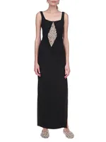 Slip Dress With Diamond Inlay