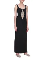 Slip Dress With Diamond Inlay