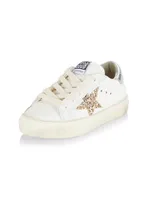 Baby Girl's Little & May Glitter Star Leather Sneakers